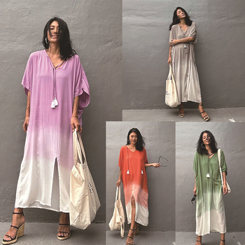 Ženska plažna haljina-pokrivalo za plažu, vanjski materijal rayon, podstava 100% pamuk, 270 g, bočni prorez, za dob 18–50 godina.