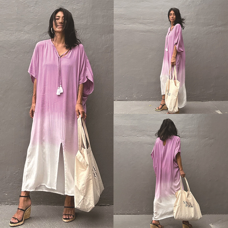 Ženska plažna haljina-pokrivalo za plažu, vanjski materijal rayon, podstava 100% pamuk, 270 g, bočni prorez, za dob 18–50 godina.