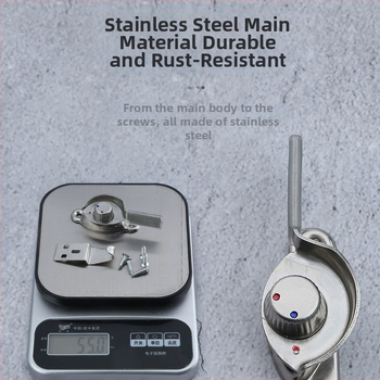 Polmesiacová zámka na okno - nerezová oceľ, model YYSgz, značka Shouli, moderný minimalistický štýl