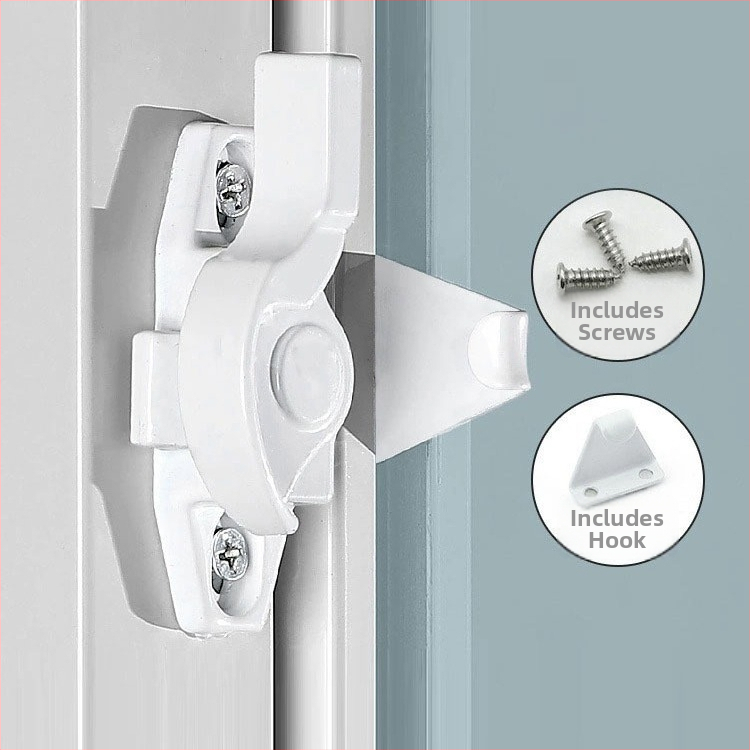 Polmesiacová zámka na okno - nerezová oceľ, model YYSgz, značka Shouli, moderný minimalistický štýl