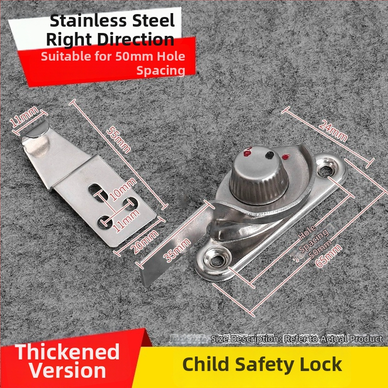 Polmesiacová zámka na okno - nerezová oceľ, model YYSgz, značka Shouli, moderný minimalistický štýl