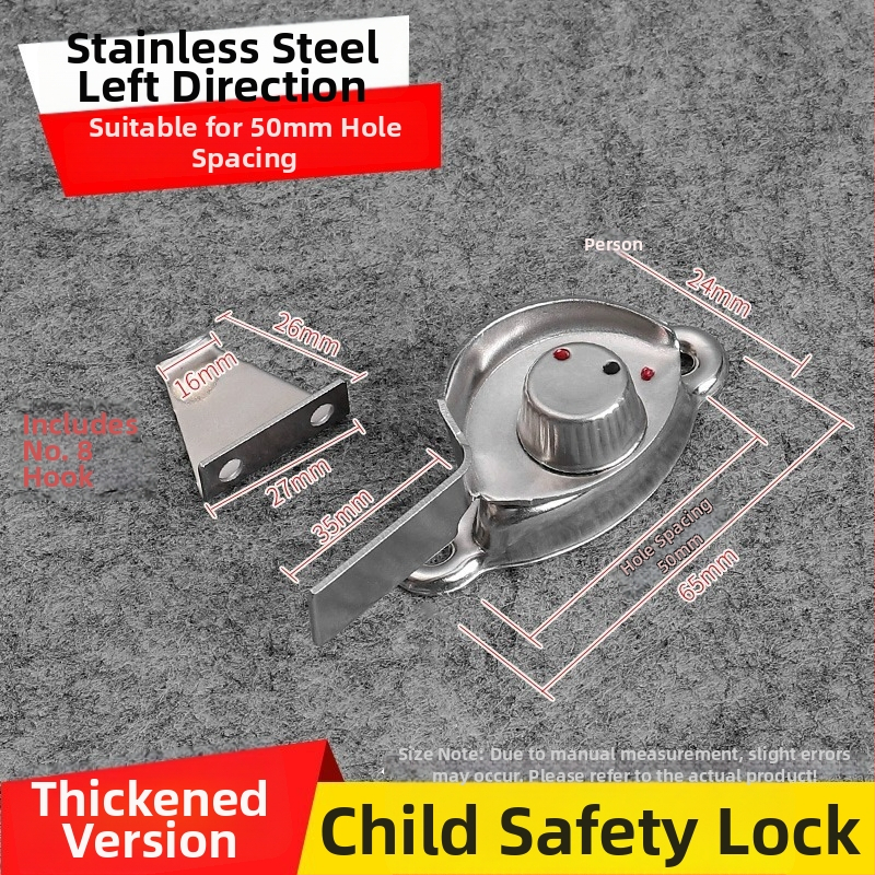 Polmesiacová zámka na okno - nerezová oceľ, model YYSgz, značka Shouli, moderný minimalistický štýl