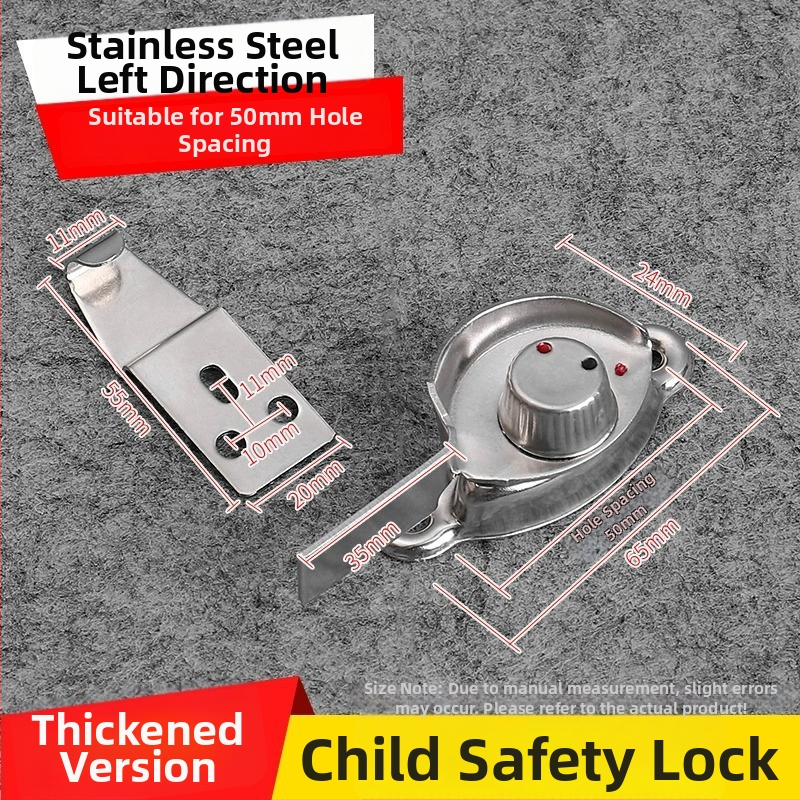 Polmesiacová zámka na okno - nerezová oceľ, model YYSgz, značka Shouli, moderný minimalistický štýl