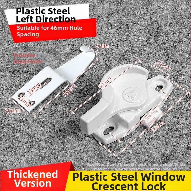 Polmesiacová zámka na okno - nerezová oceľ, model YYSgz, značka Shouli, moderný minimalistický štýl