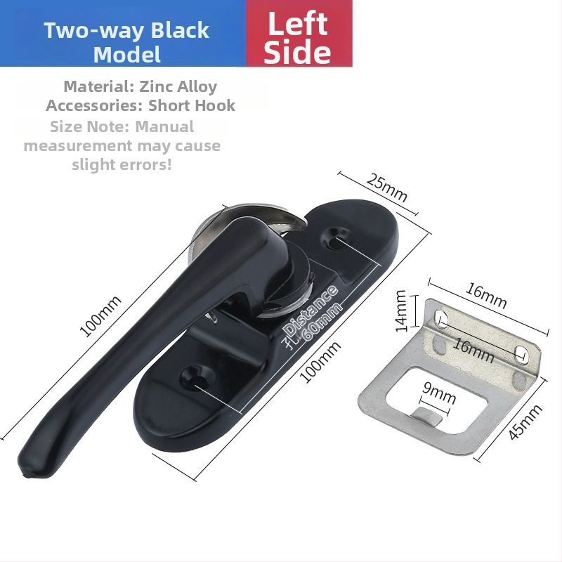 Polmesiacová zámka na okno - nerezová oceľ, model YYSgz, značka Shouli, moderný minimalistický štýl