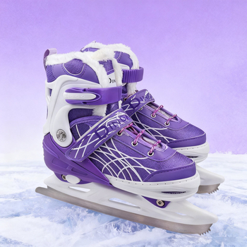 Dingxin кънки за лед за скоростно пързаляне с мрежест горен, PVC подметка и остриета от въглеродна стомана