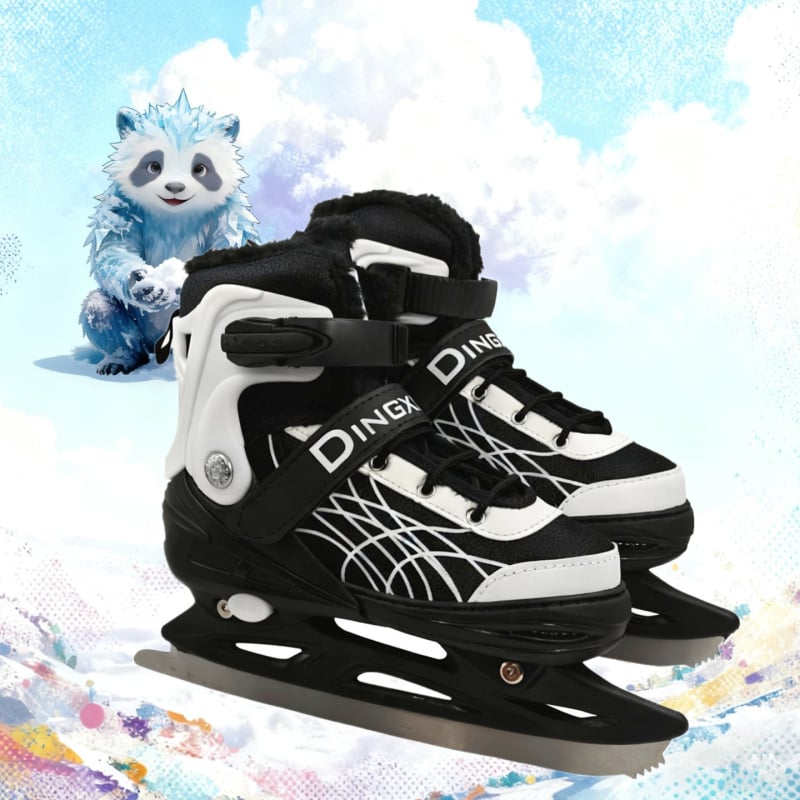 Dingxin кънки за лед за скоростно пързаляне с мрежест горен, PVC подметка и остриета от въглеродна стомана