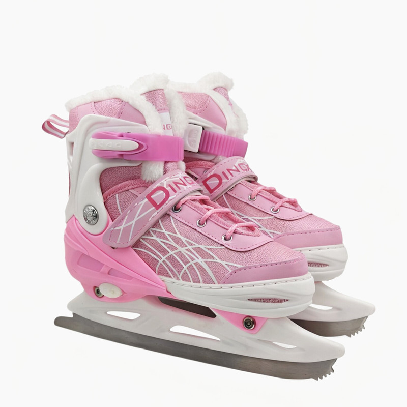 Dingxin кънки за лед за скоростно пързаляне с мрежест горен, PVC подметка и остриета от въглеродна стомана