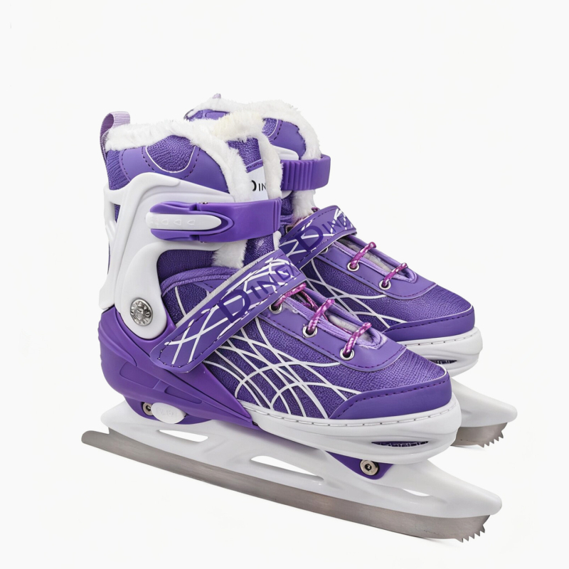 Dingxin кънки за лед за скоростно пързаляне с мрежест горен, PVC подметка и остриета от въглеродна стомана