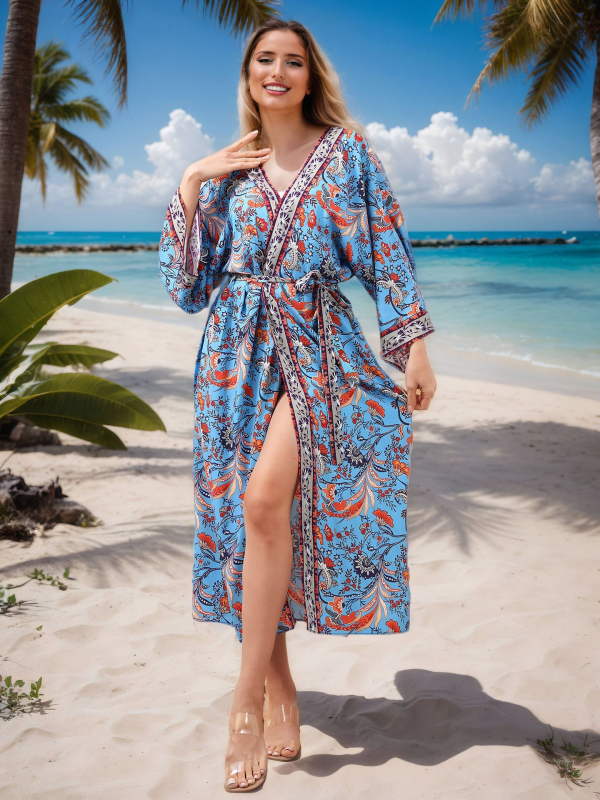 Plažni zaštitni prekrivni komad s printom od rayona i podstavom od pamuka, 260 g/m², porijeklo Yiwu (Materijal: Rayon; Podstava: Pamuk; Težina: 260 g/m²; Porijeklo: Yiwu)