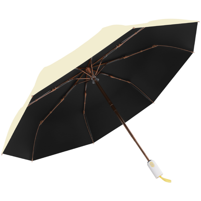 Nap- és esőálló ernyő fényblokkoló, hőszigetelő bevonattal; automatikus nyitás; 8 bordás alumínium váz; 210T vászon; logó nyomtatás