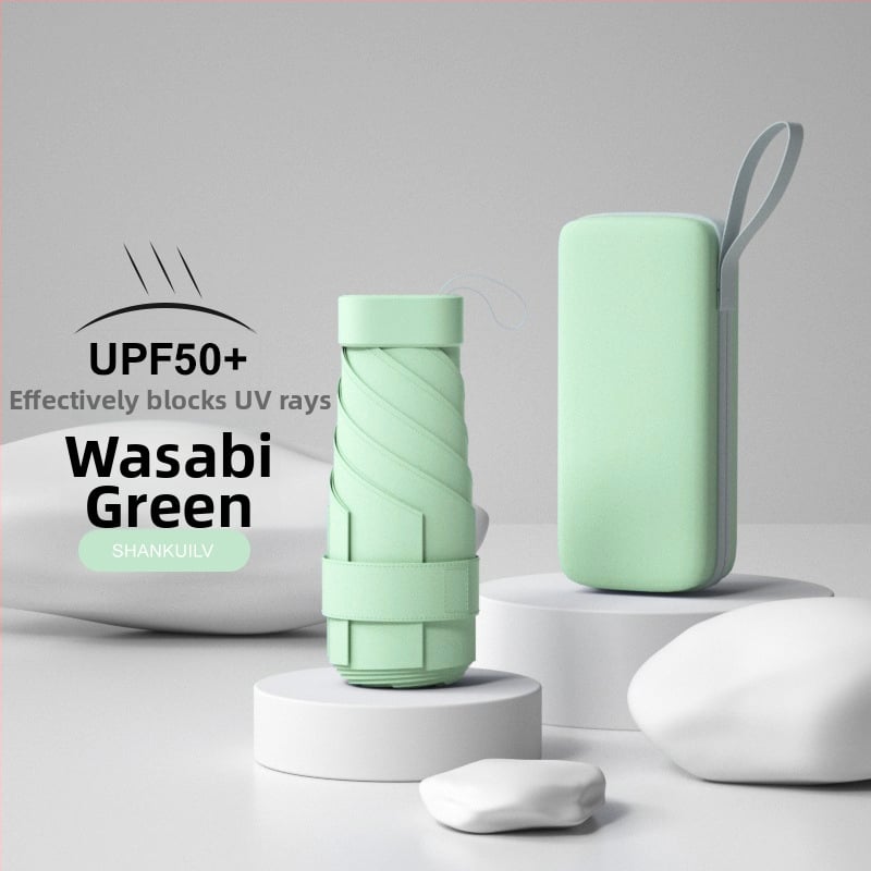 Kapsulni kišobran, kompaktni šestodijelni dizajn, UV zaštita UPF50+, za muškarce i žene
