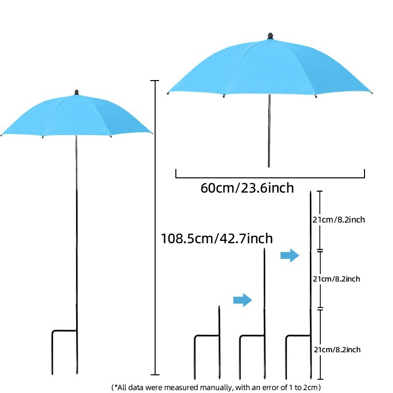 Kültéri növényekhez való ernyő – 8 bordás, acél tengely, szálas bordák, ütésálló vászon, UV védelem UPF 30+