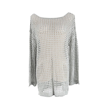 Pleteni plivački kaputić s dugim rukavima i mrežastim uzorkom; 100% poliester; težina tkanine 220 g/m²; podstava 100% poliester; pogodno za plivanje i hodanje u vodi