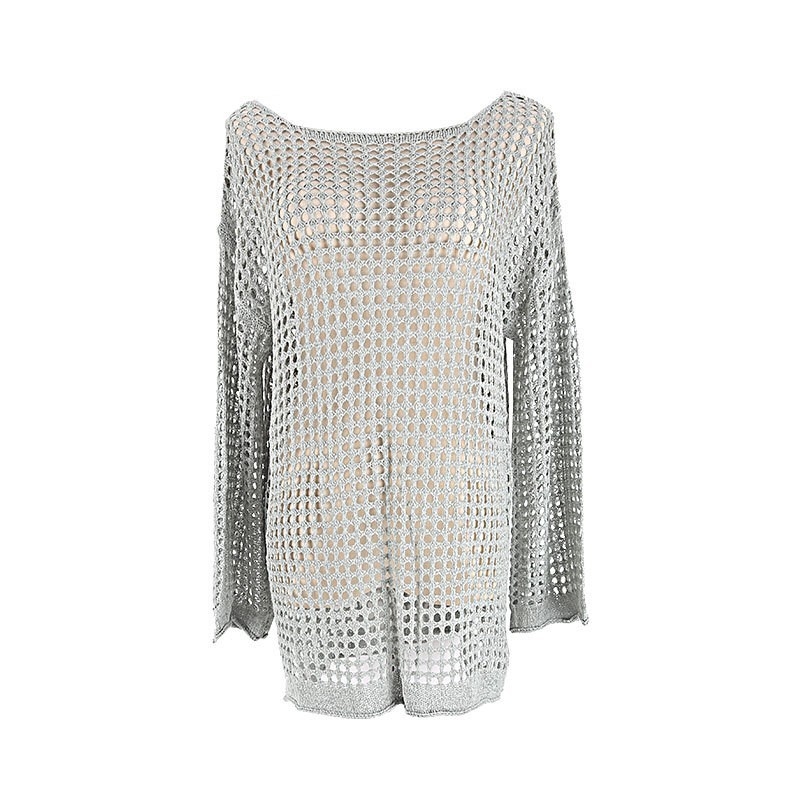 Pleteni plivački kaputić s dugim rukavima i mrežastim uzorkom; 100% poliester; težina tkanine 220 g/m²; podstava 100% poliester; pogodno za plivanje i hodanje u vodi