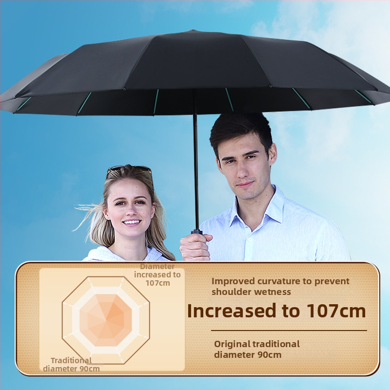 60-bordás automata esernyő UPF50+ UV védelem, alumínium bordák, tengely és fogantyú