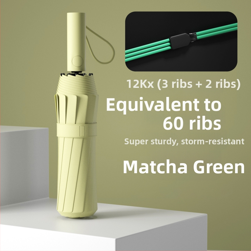 60-bordás automata esernyő UPF50+ UV védelem, alumínium bordák, tengely és fogantyú