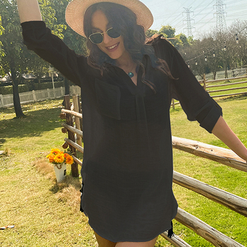 Napvédő strandos hosszú ujjú ing, 100% poliészter, könnyű és légáteresztő, bélés poliészter, nőknek 18-30