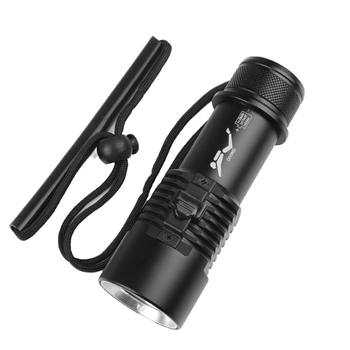D220 dvostruka potopna LED svjetiljka, 15W LED, aluminijsko kućište, domet 200–500 m, Baterije: 1x18650/1x26650/3xAAA