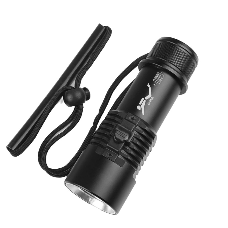 D220 dvostruka potopna LED svjetiljka, 15W LED, aluminijsko kućište, domet 200–500 m, Baterije: 1x18650/1x26650/3xAAA