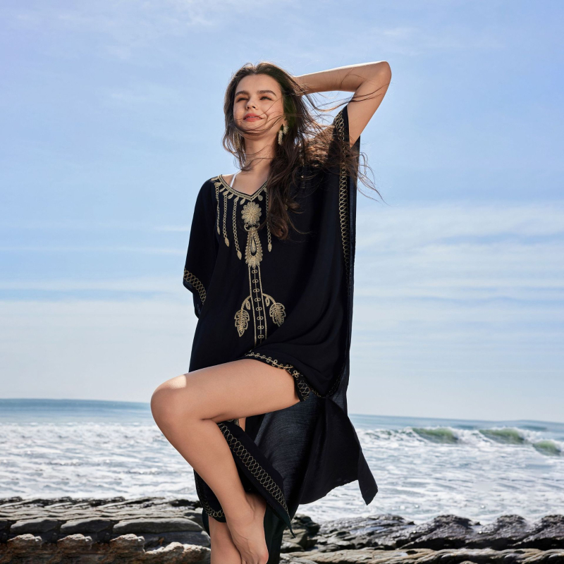 Ženski plažni kaftan s zaštitom od sunca – poliester 260 g/m2, podstava poliester 50%, pogodan za plivanje i hodanje u vodi