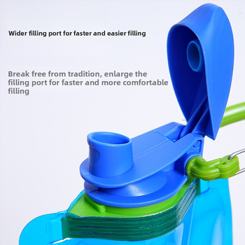 Kültéri összecsukható víztáska, 0,7 L Hengyi logóval, vízálló anyag, hordozható sportvíz-tároló