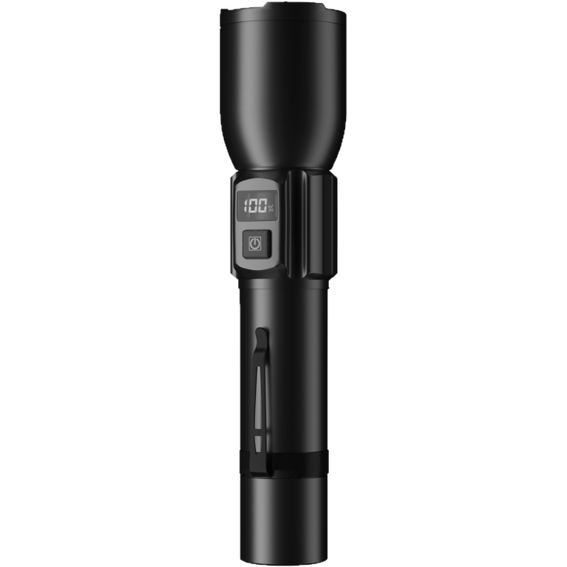 Baterijska svjetiljka od aluminijske legure s zaslonom napajanja, USB punjenje, SST40 LED, domet ≥500 m
