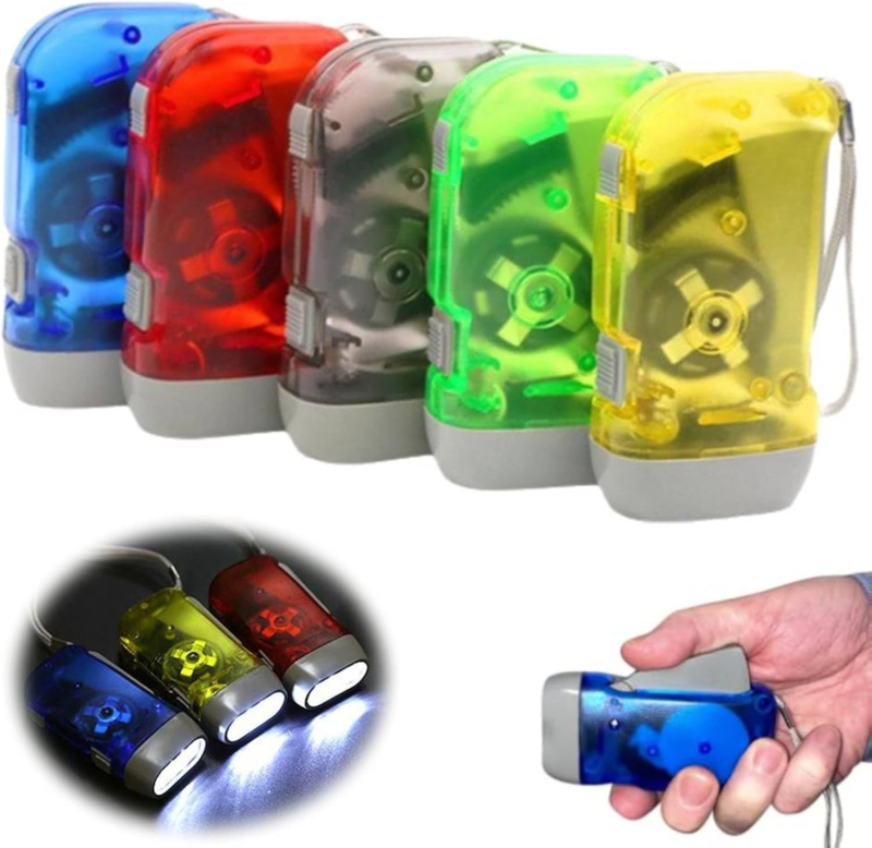 Lanternă solară cu mâner, LED, baterie 800mAh, 5V, energie cinetică, ABS