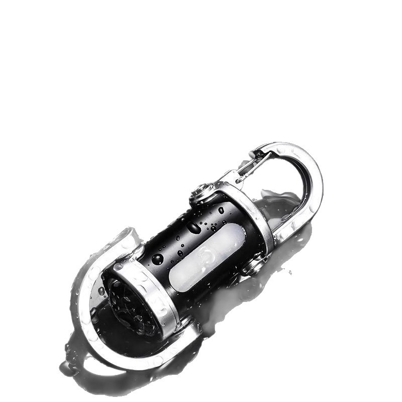 Lanternă impermeabilă portabilă cu breloc, corp din silicon, LED, reîncărcabilă, acționată prin presare manuală