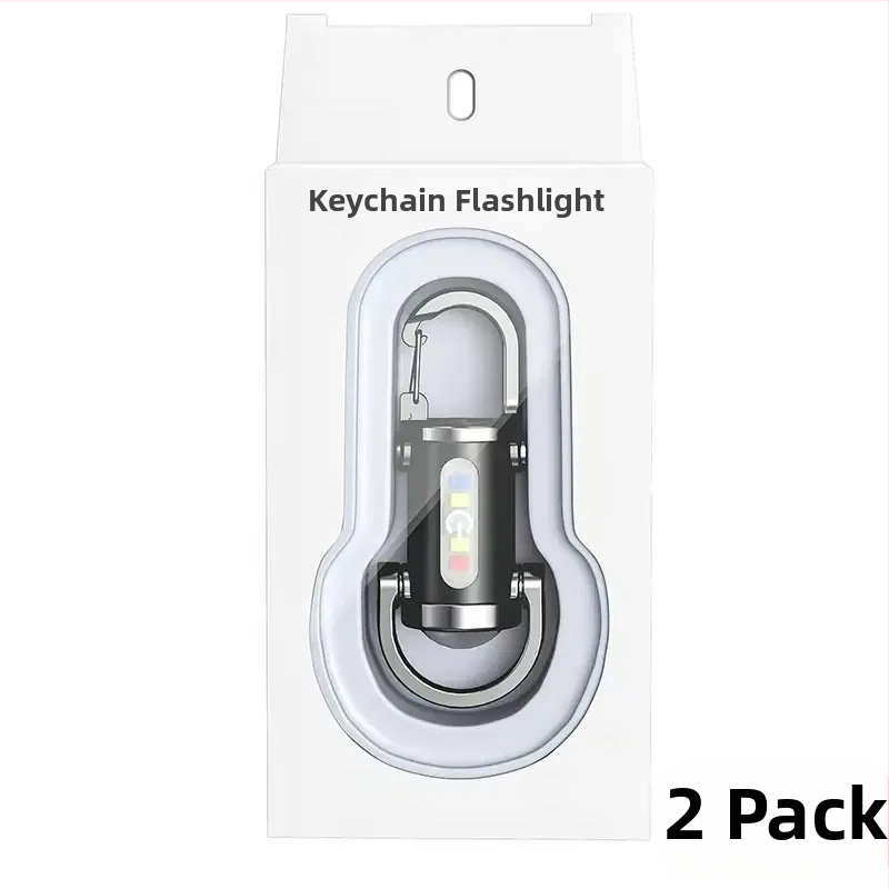 Viacúčelová vodotesná prenosná LED baterka s kľúčenkou, silikónové telo, dobíjateľná, ručné dobitie