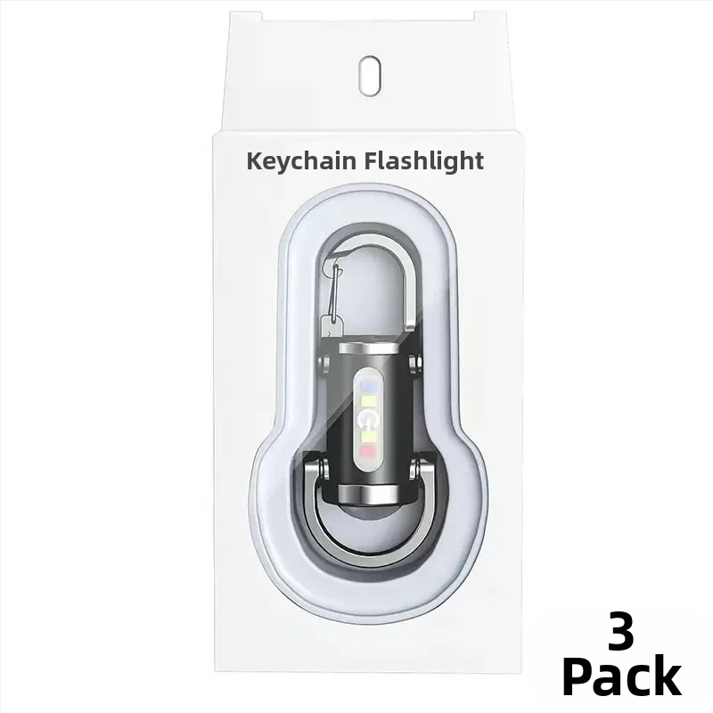 Viacúčelová vodotesná prenosná LED baterka s kľúčenkou, silikónové telo, dobíjateľná, ručné dobitie