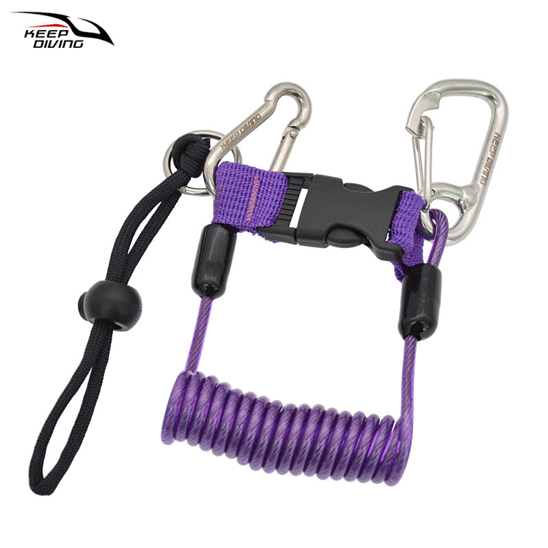 Búvárkamera nyakpántja 316 rozsdamentes acél bevonattalú rugós zsinórral és teleszkópos zsinórral (SSA-FDS21) – KEEP DIVING, Búvár világítás