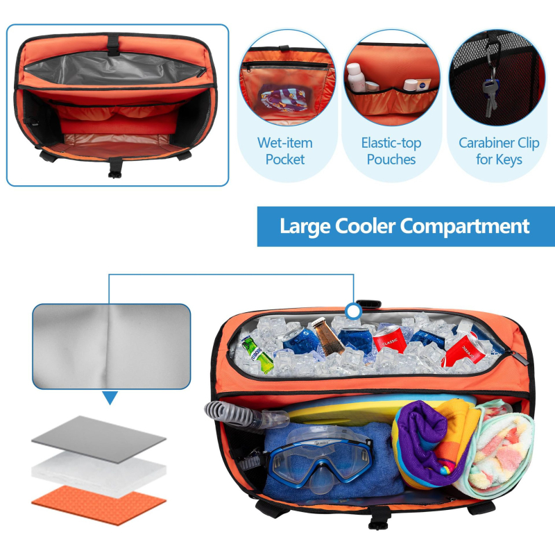 Torba za plivanje, kubnog oblika, personalizabilna, 600D Oxford tkanina, višestruka upotreba