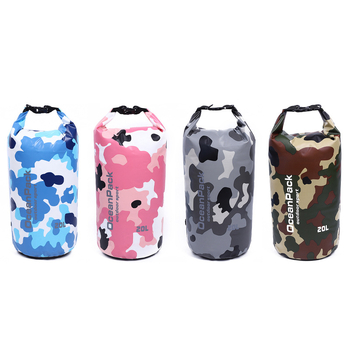 Kültéri vízálló táska | Kamuflážs minta; PVC anyag; vízálló szövet; Kapacitás 20L