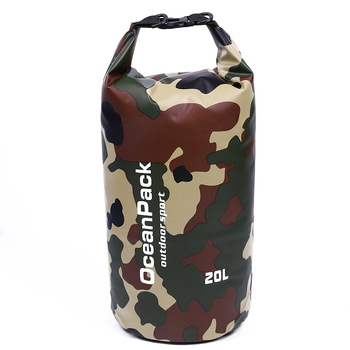 Kültéri vízálló táska | Kamuflážs minta; PVC anyag; vízálló szövet; Kapacitás 20L