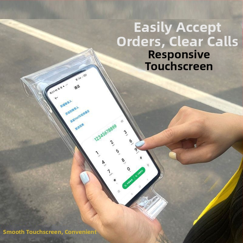 Vízálló telefon tok kerékpáros futárok számára — nagy átláthatóság, feltölthető, érintőképernyő-kompatibilis, elfér egy telefon