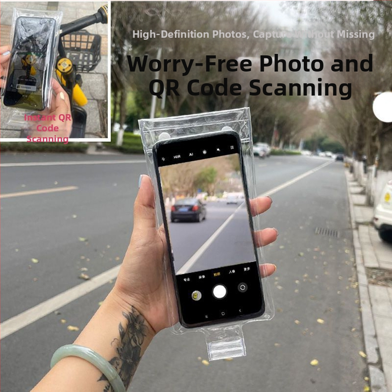 Vízálló telefon tok kerékpáros futárok számára — nagy átláthatóság, feltölthető, érintőképernyő-kompatibilis, elfér egy telefon