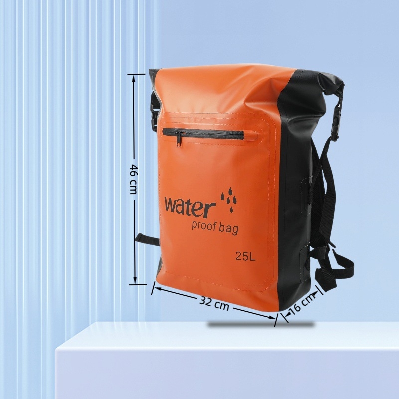 Kültéri vízálló hátizsák PVC-ből, 25 literes kapacitás, ideális búvárkodáshoz, raftinghoz, hegymászáshoz, strandhoz és kempingezéshez