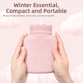 Silikónová fľaša na horúcu vodu – ohrev injekciou vody, výbušne odolná, mini kreslený plyšový ohrievač rúk