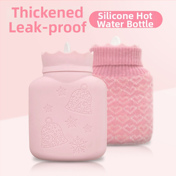 Silikónová fľaša na horúcu vodu – ohrev injekciou vody, výbušne odolná, mini kreslený plyšový ohrievač rúk