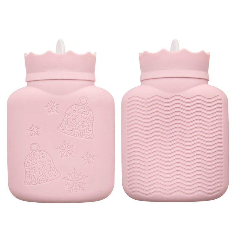 Szilikonból készült forróvizes palack – vízbefecskendezéses fűtés, robbanásbiztos, mini rajzfilm plüss kézmelegítő