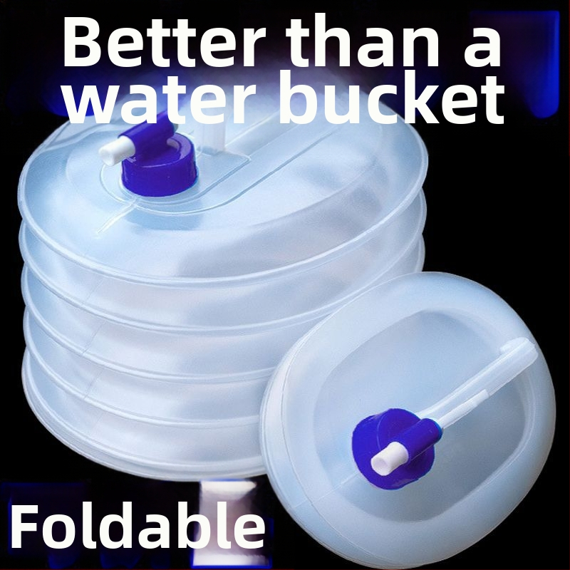 Skladaná vodná taška z potravinárskeho PVC, určená na exteriér, prenosná na kempovanie, s teleskopickým výtokom a viacerými policami na skladovanie