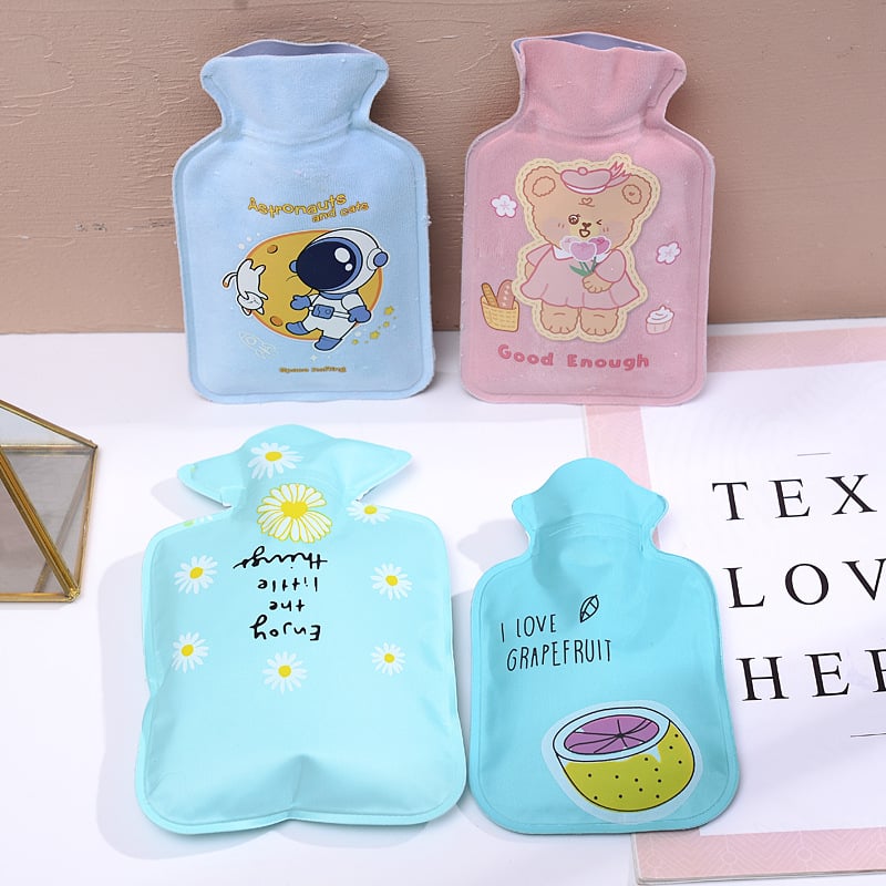 Gumiból készült melegvíz-táska plüss bevonattal, testreszabható, kartunás dizájn, új kínai stílus