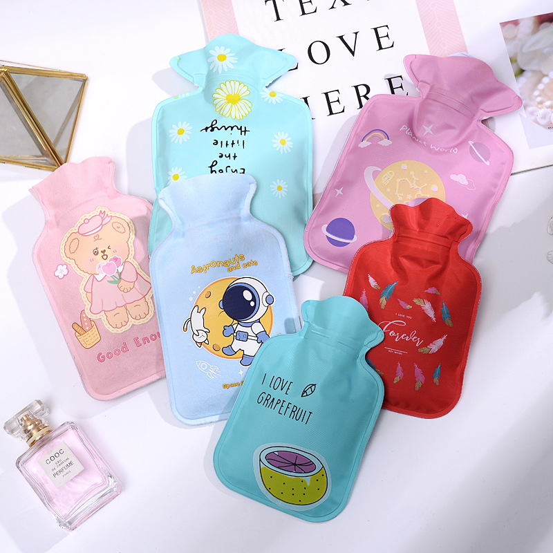 Gumiból készült melegvíz-táska plüss bevonattal, testreszabható, kartunás dizájn, új kínai stílus