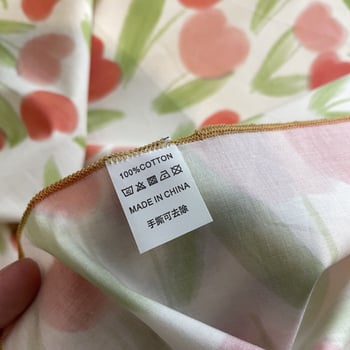 Малък квадратен шал, корейски стил за жени, 100% памук, печат, warp knitting, есен