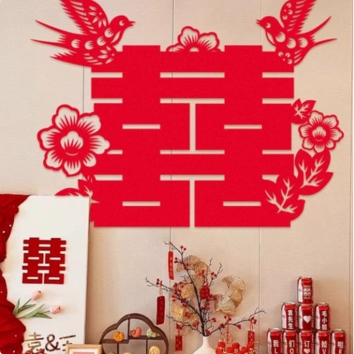 Set de pandantive pentru mânerele ușilor la nuntă – decor din fetru cu panglici