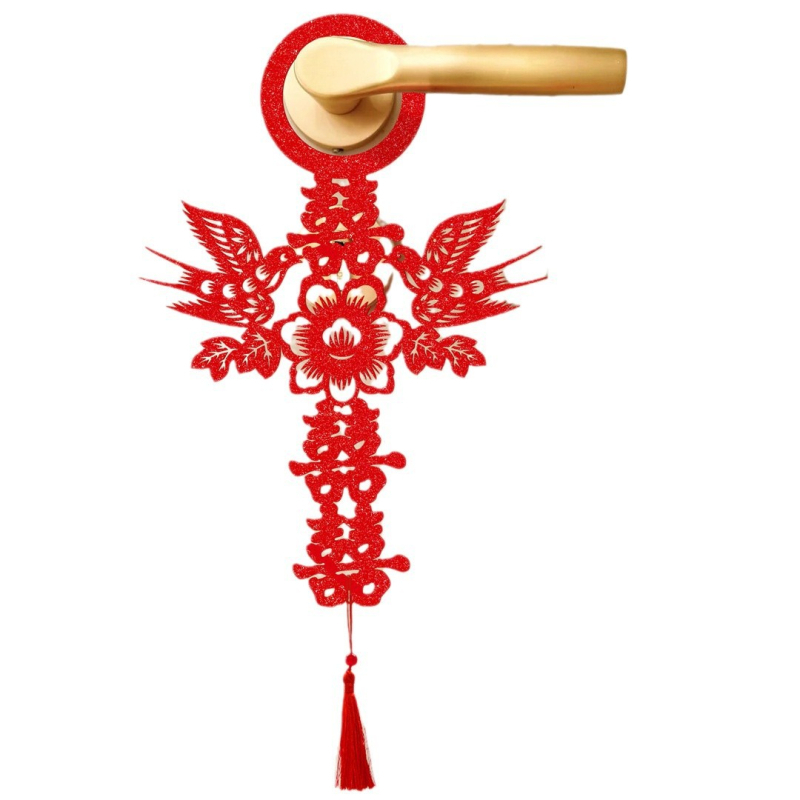 Set de pandantive pentru mânerele ușilor la nuntă – decor din fetru cu panglici