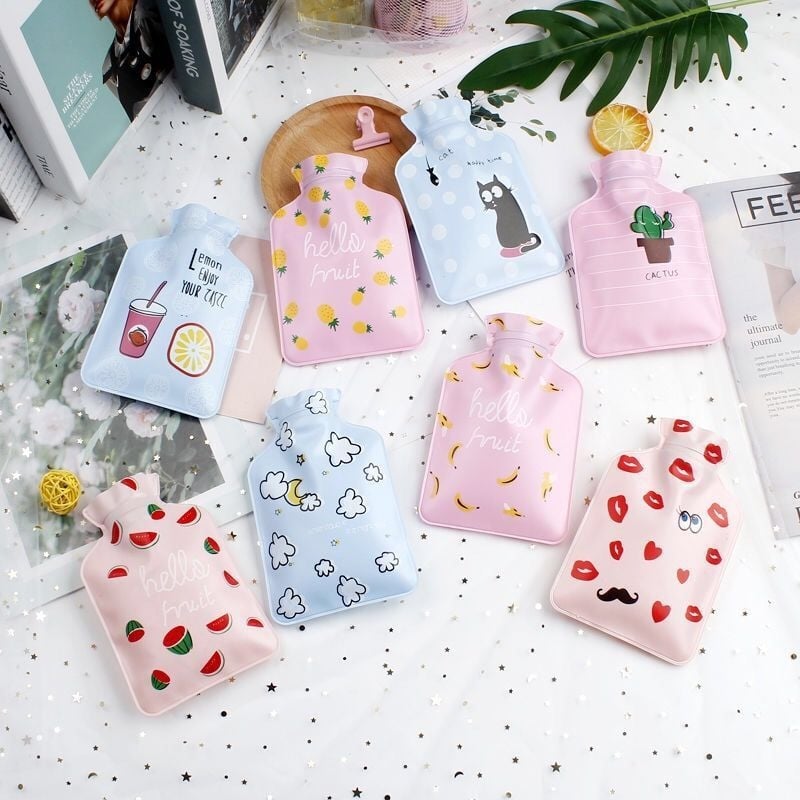 Чанта за гореща вода за компрес за очи, преносима чанта от принтиран плат, за деца и жени