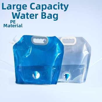 Sklopná prenosná vodná taška na kempovanie, PE plast, veľká kapacita, s kohútikom