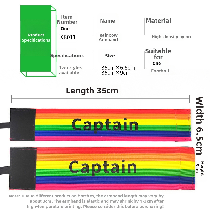 Brățară de căpitan pentru fotbal, nylon, Velcro, bandă elastică, ajutor de antrenament